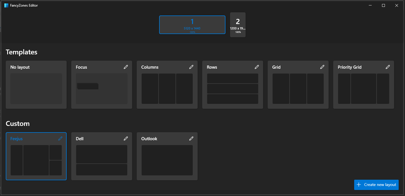 Custom layout
