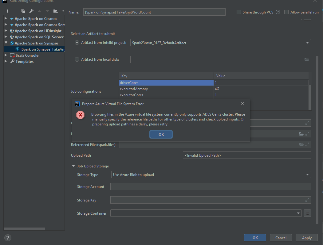[IntelliJ][VFS]Consider update the gen2 cluster to gen2 storage account ...