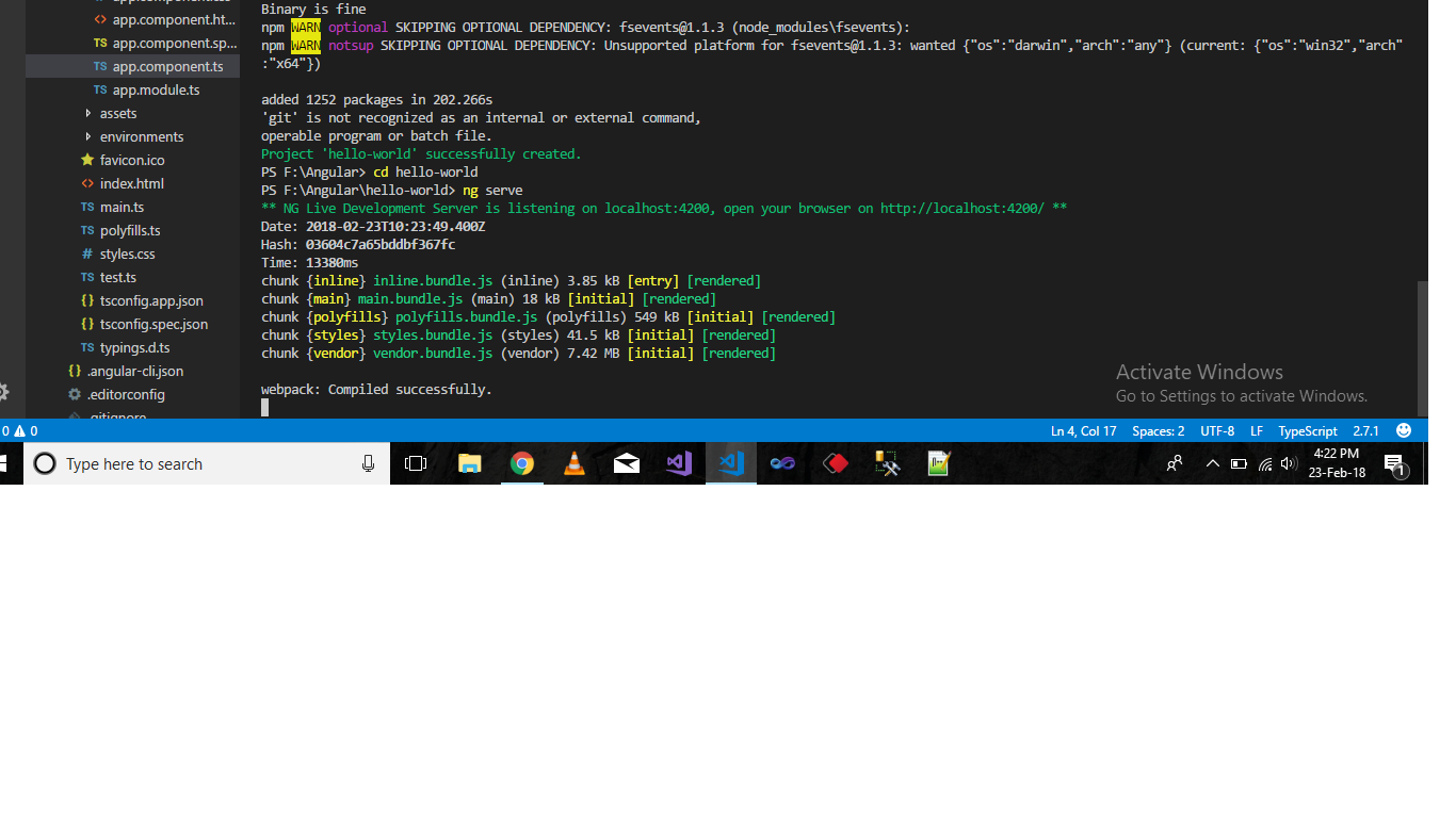 integrated terminal not working , im going to share screenshot of that ...