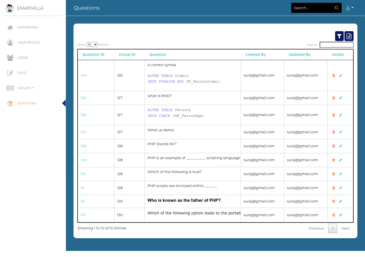 question-report