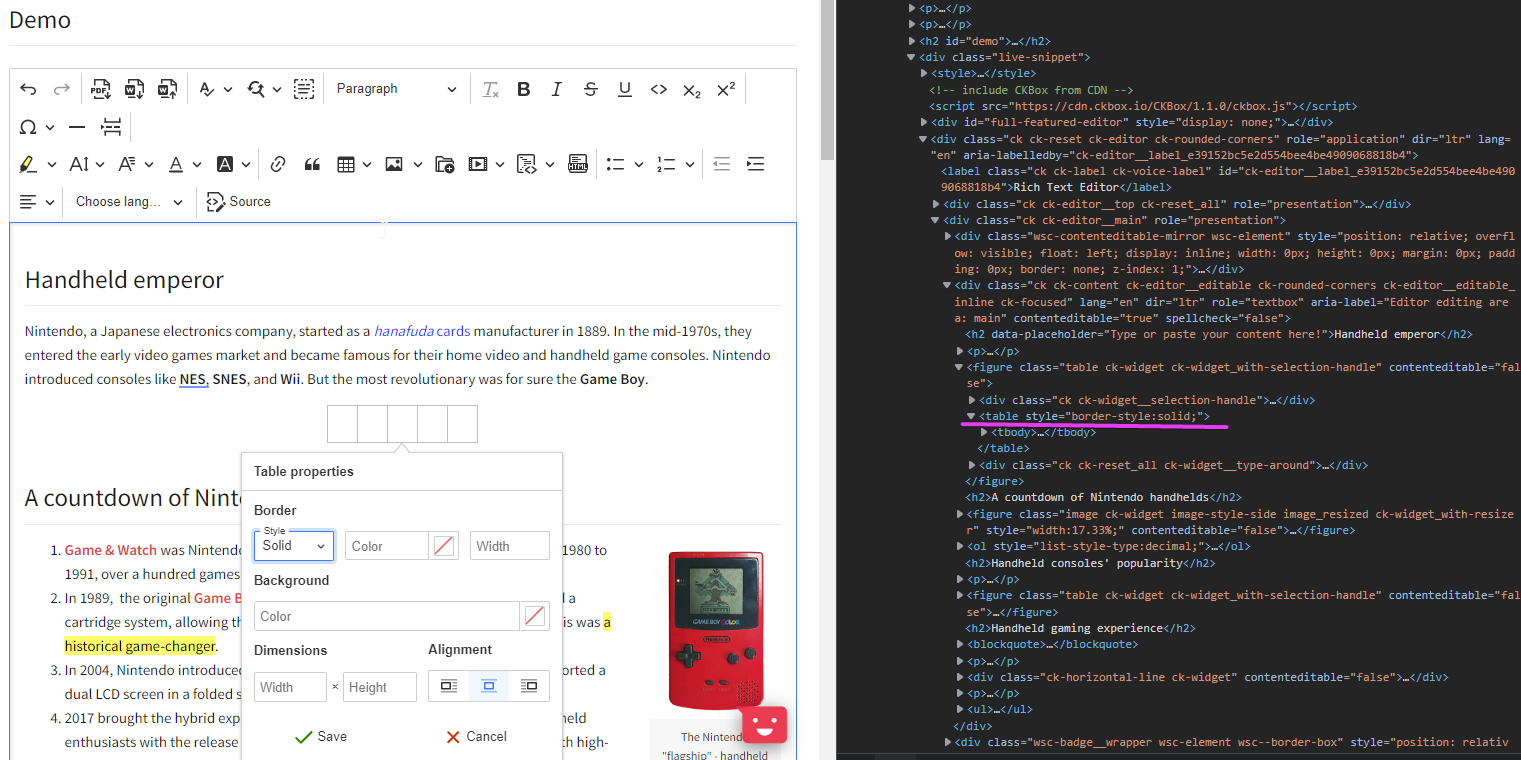 unable to make table border invisible · Issue 12717 · ckeditor