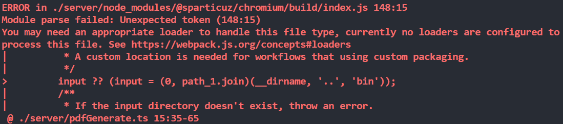[REQUEST] Nullish Coalescing Operator Error · Issue #46 · Sparticuz ...