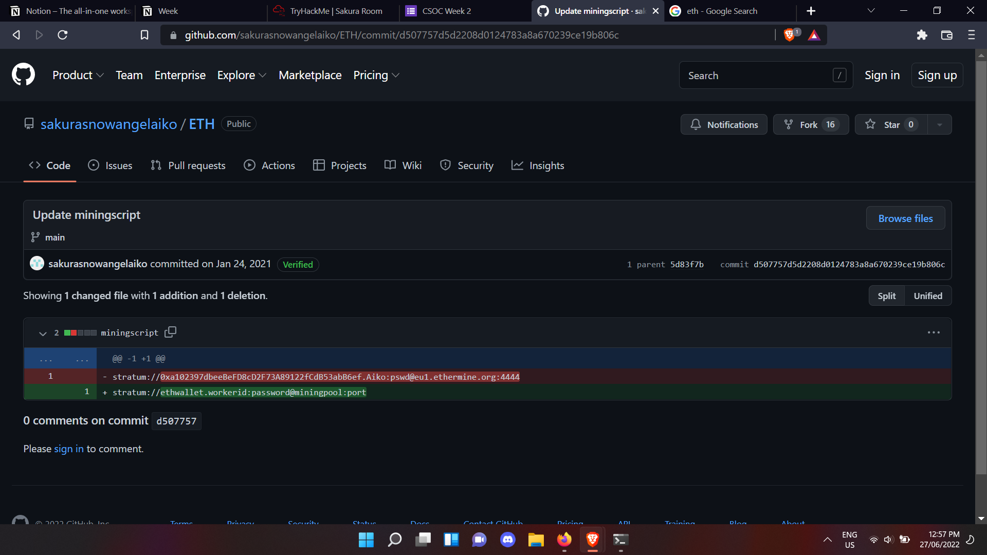 CSOC InfoSec Week 2 · GitHub