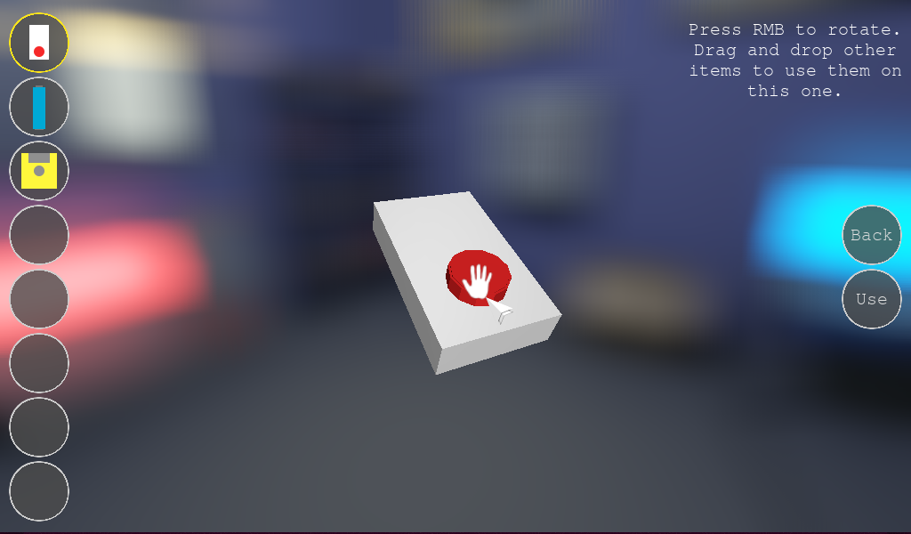 Interactive button of a remote control in inventory