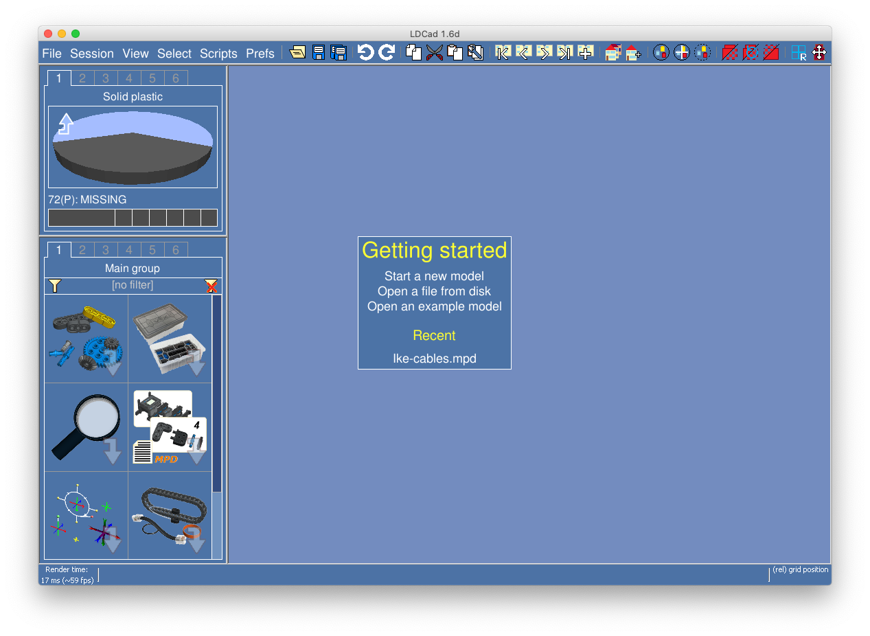 LDCad window with fonts appearing correctly