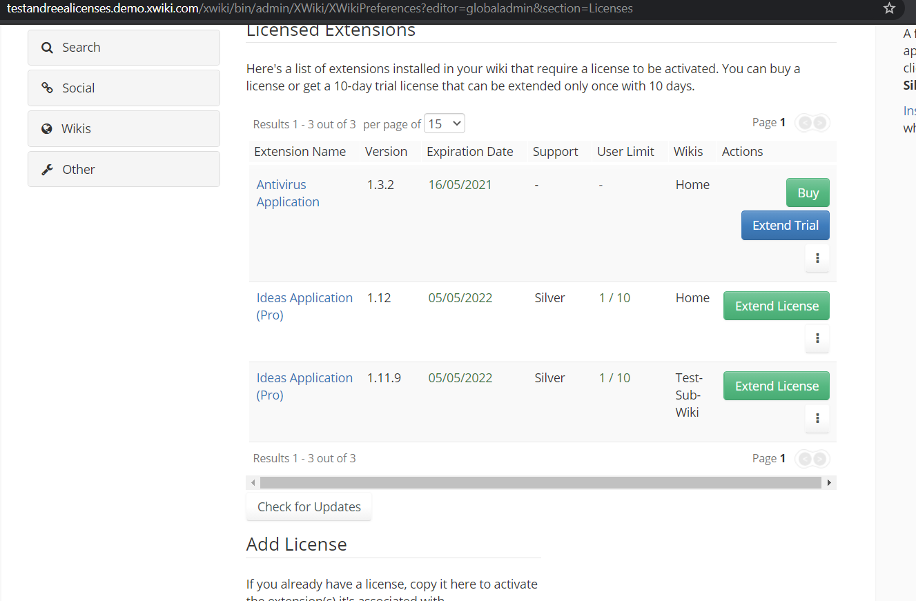 Showing two lines with buy and extend trial options when a Pro app is
