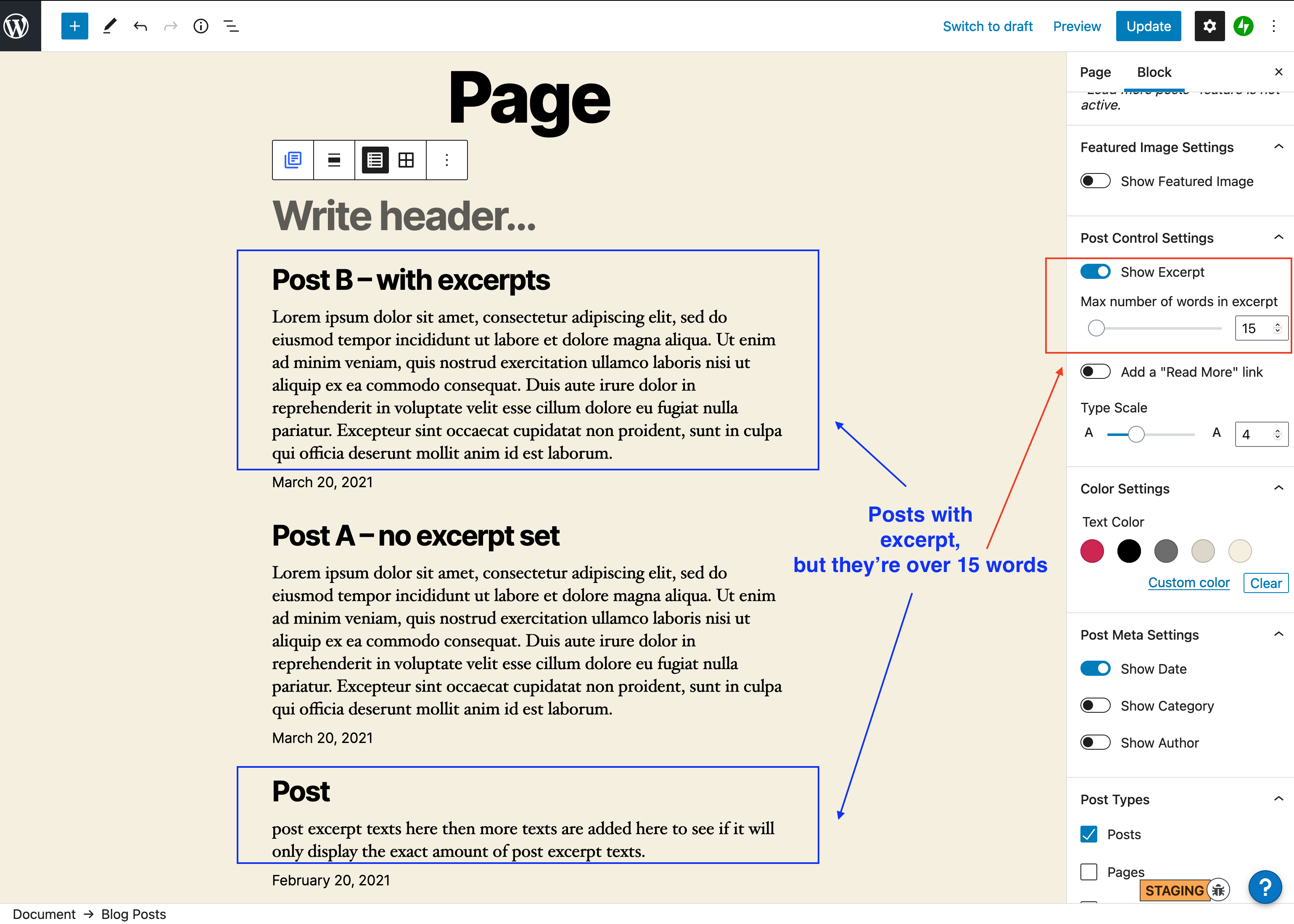 Blog Posts Block: Post Excerpt Length Not Applied · Issue #30058 ...