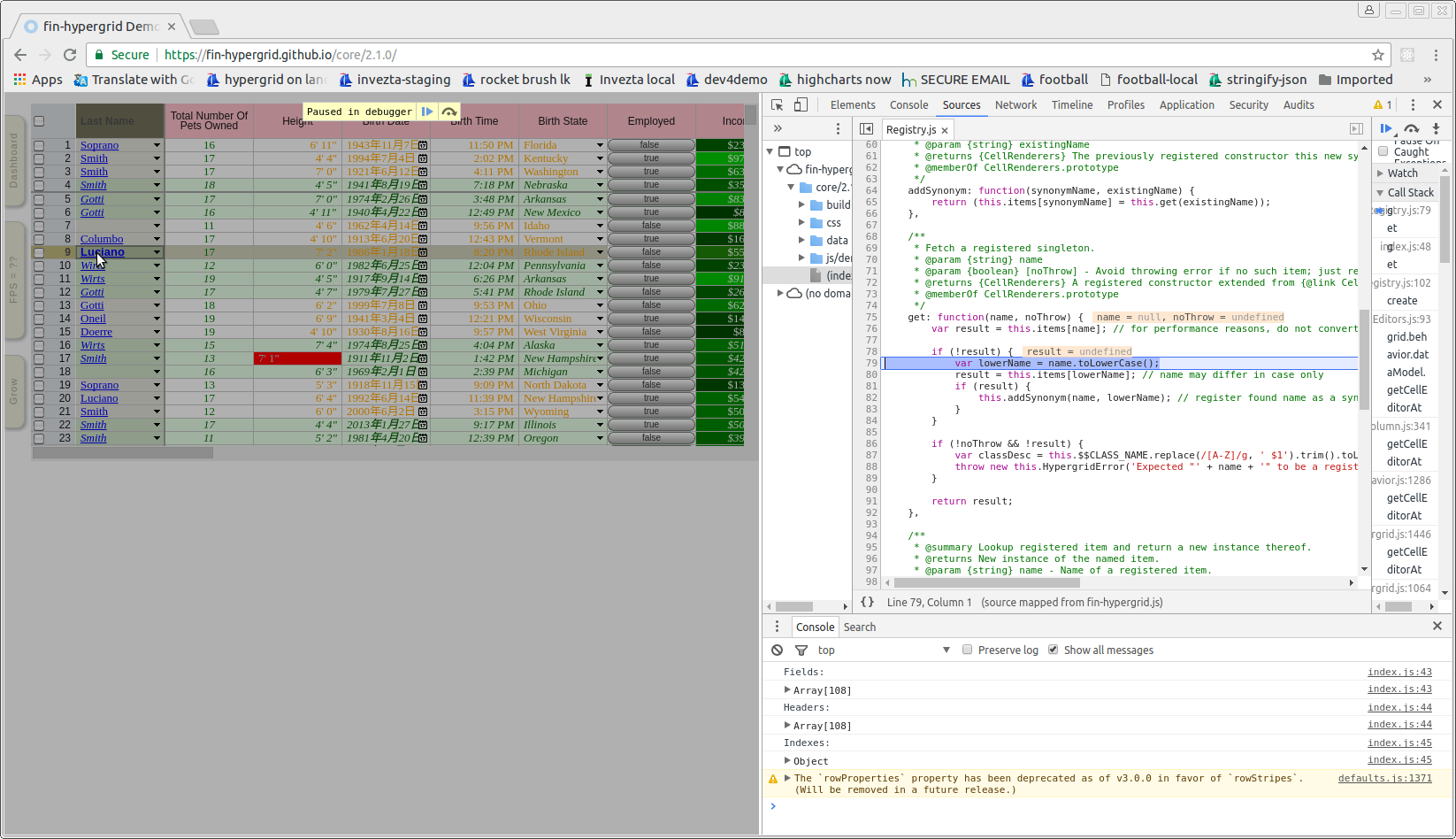 Errors in testbench demos · Issue #693 · fin-hypergrid/core · GitHub