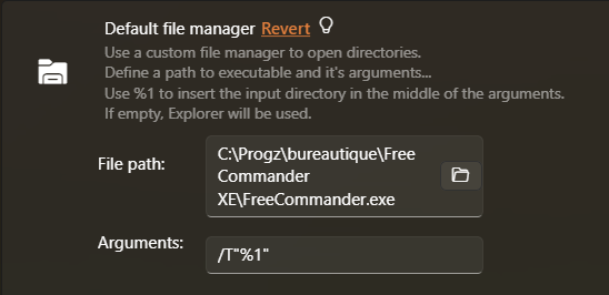 Default Fail Manager Impossible to add spaces in Arguments for
