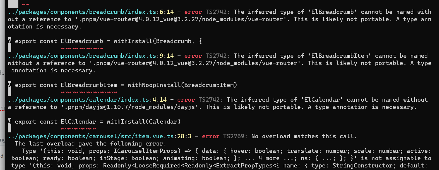[Feature Request] clone后build报错 · Issue #5895 · element-plus/element ...