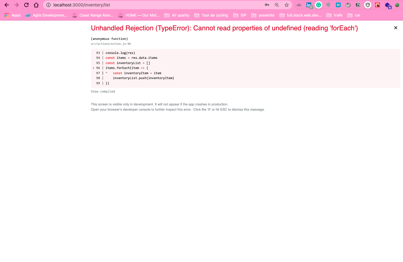 bug Unhandled Rejection (TypeError) Cannot read properties of