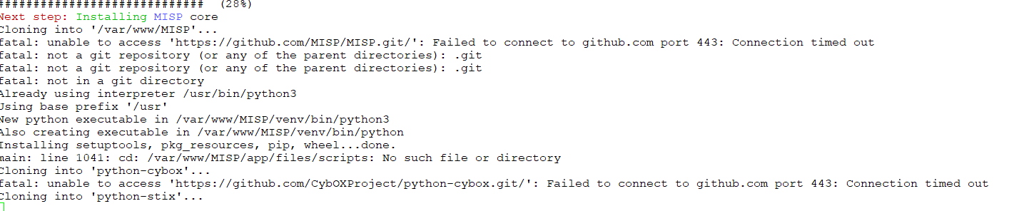 Installation behind proxy fails · Issue #4404 · MISP/MISP · GitHub