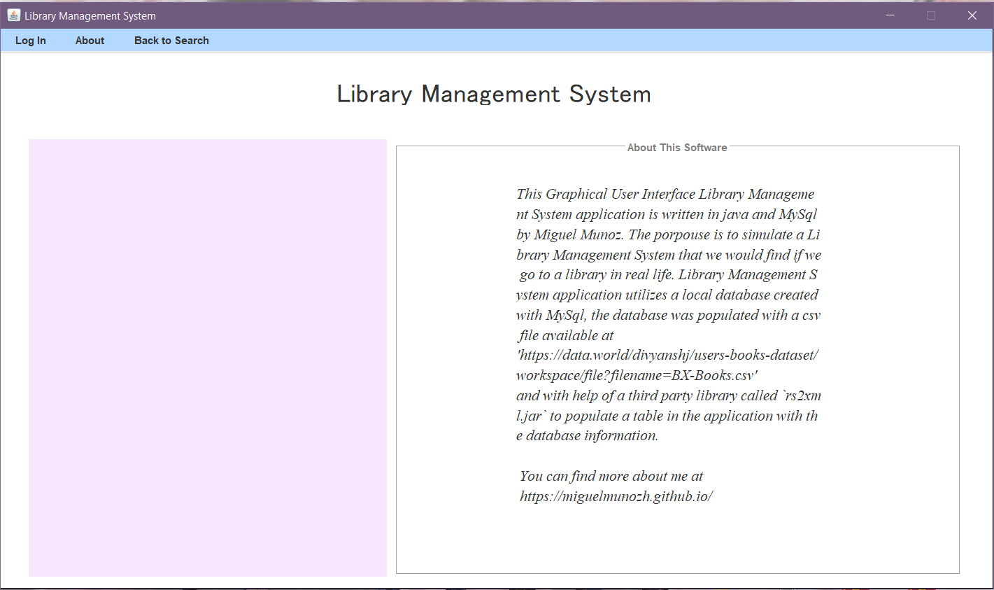 GitHub - miguelmunozh/Library-Management-System
