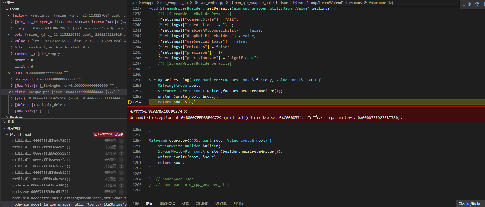 Heap corrupt when using writeString. · Issue #1416 · open-source ...