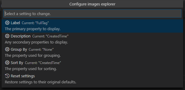 Explorer configure quickpick is showing wrong labels for current ...