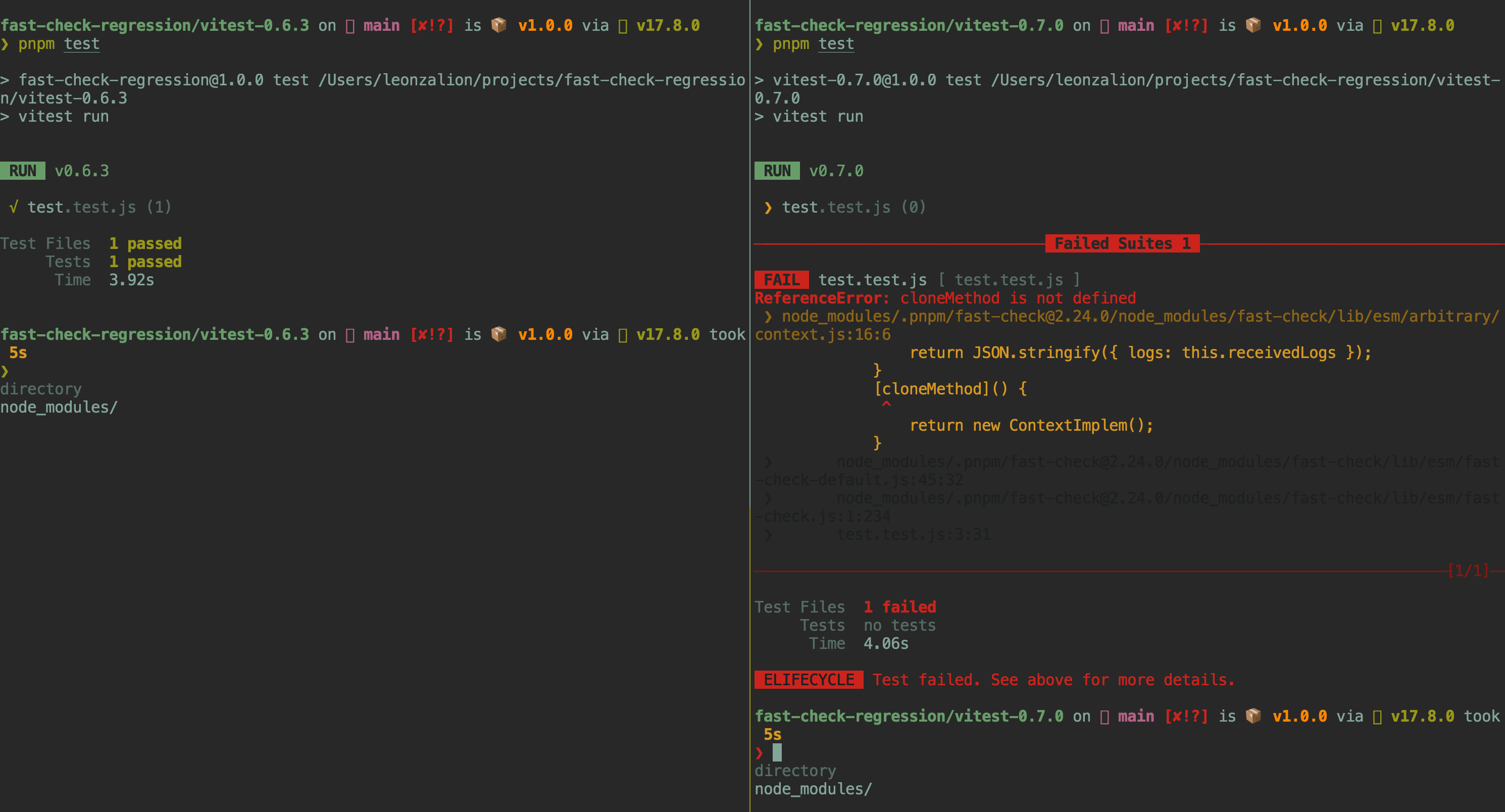 vitest >=0.7.0 stops working with fast-check · Issue #1096 · vitest-dev ...