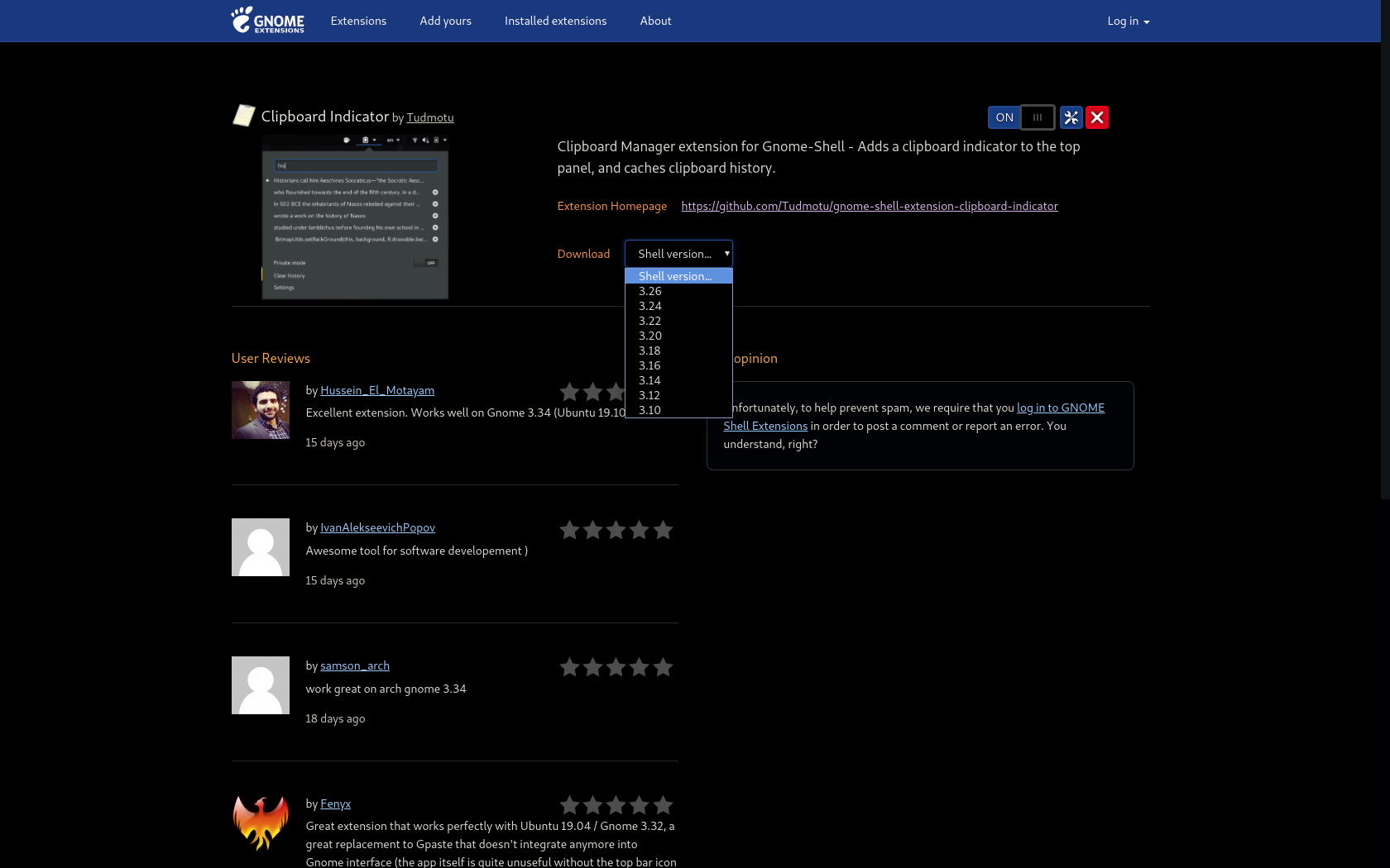 GNOME 3.34 support, please! · Issue 166 · Tudmotu/gnomeshell