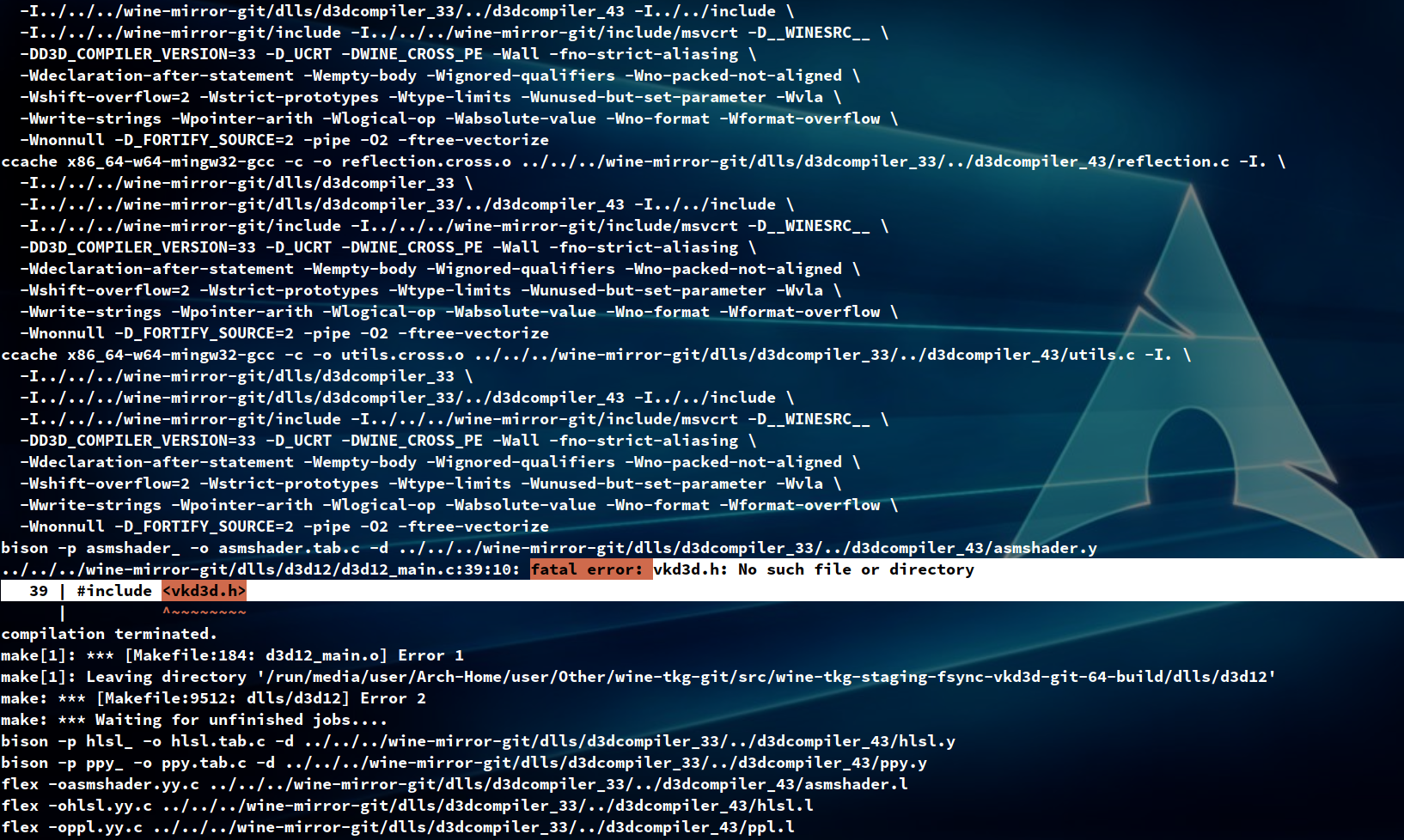 ==> ERROR A failure occurred in build(). Aborting