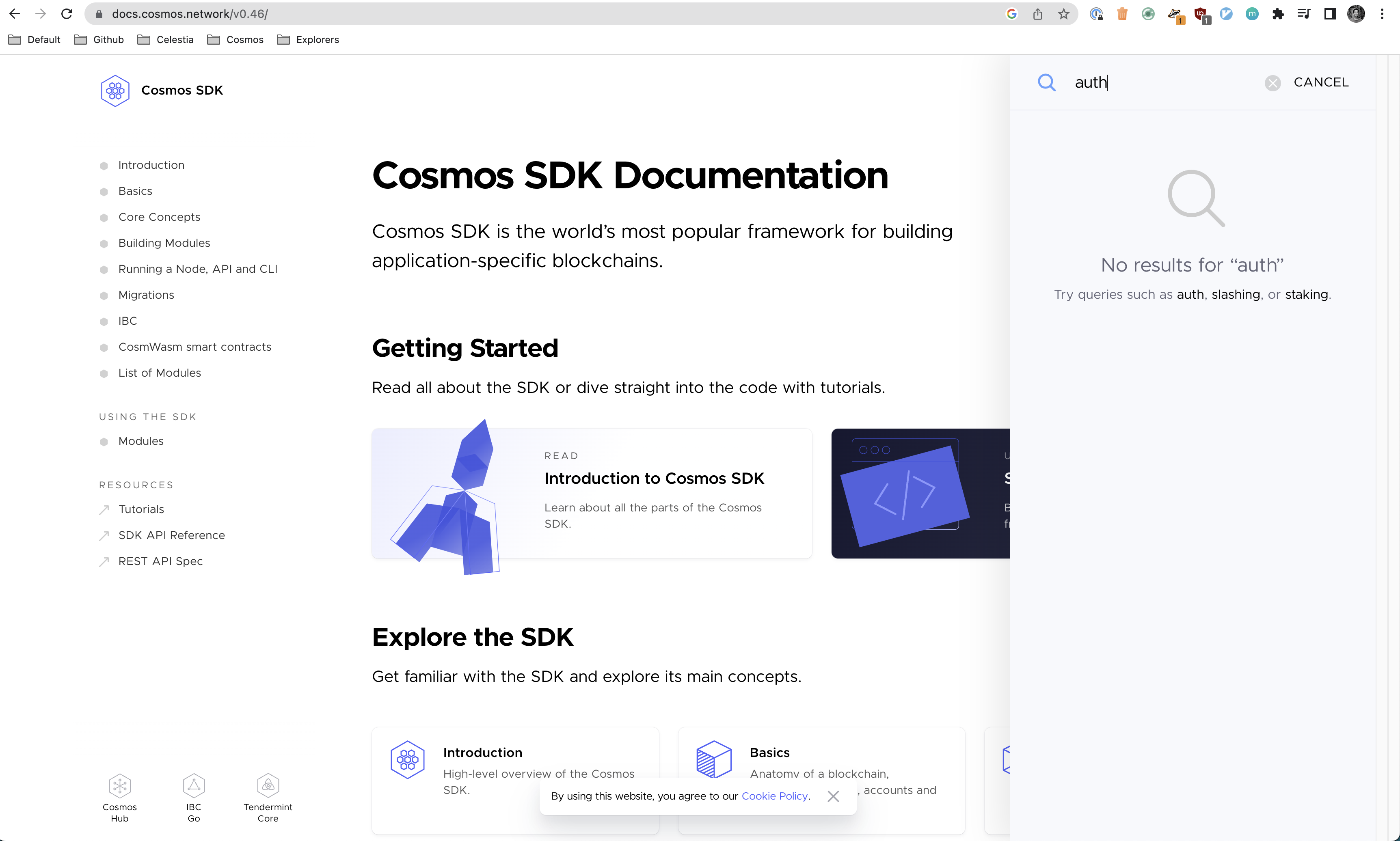 [Bug]: docs site search broken · Issue #15836 · cosmos/cosmos-sdk · GitHub