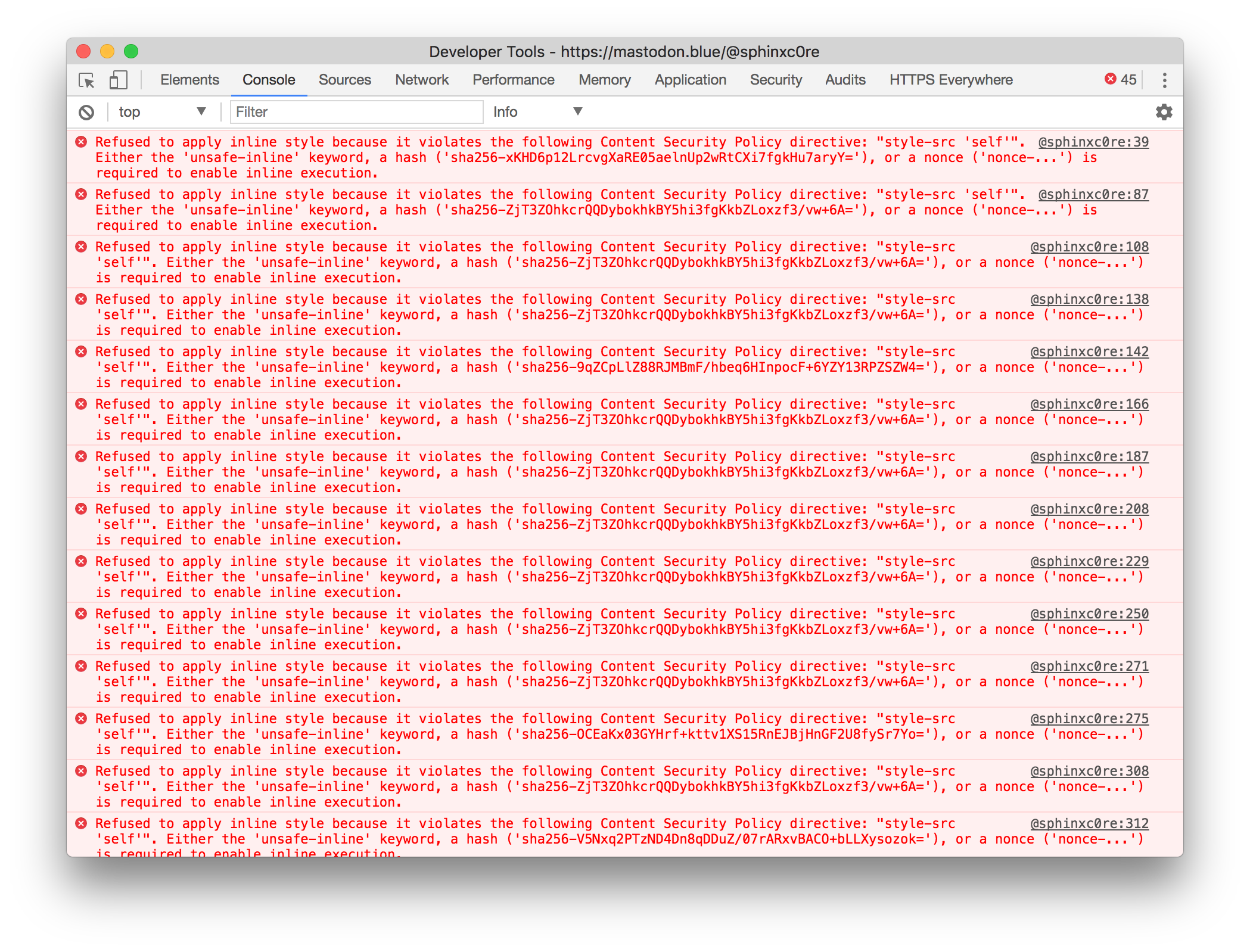 Public timeline is showing content security errors · Issue #3865 ...