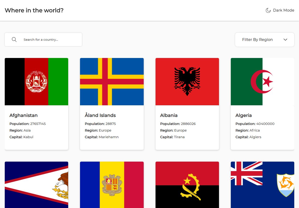 GitHub - drozd1krystian/countries-api: "Where in the world?" app made ...