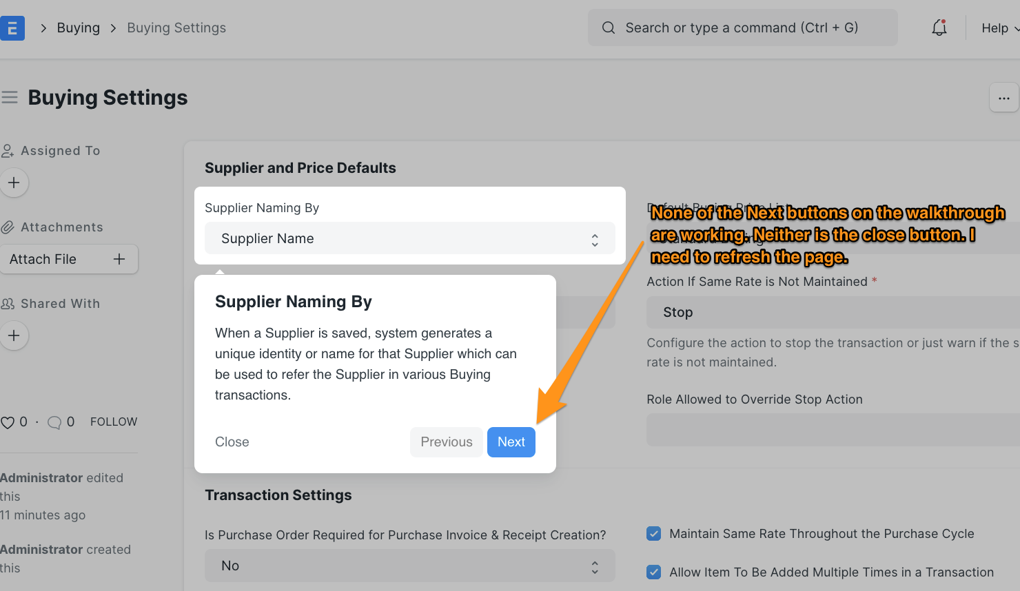 Guidance Next Button unresponsive · Issue #31329 · frappe/erpnext · GitHub