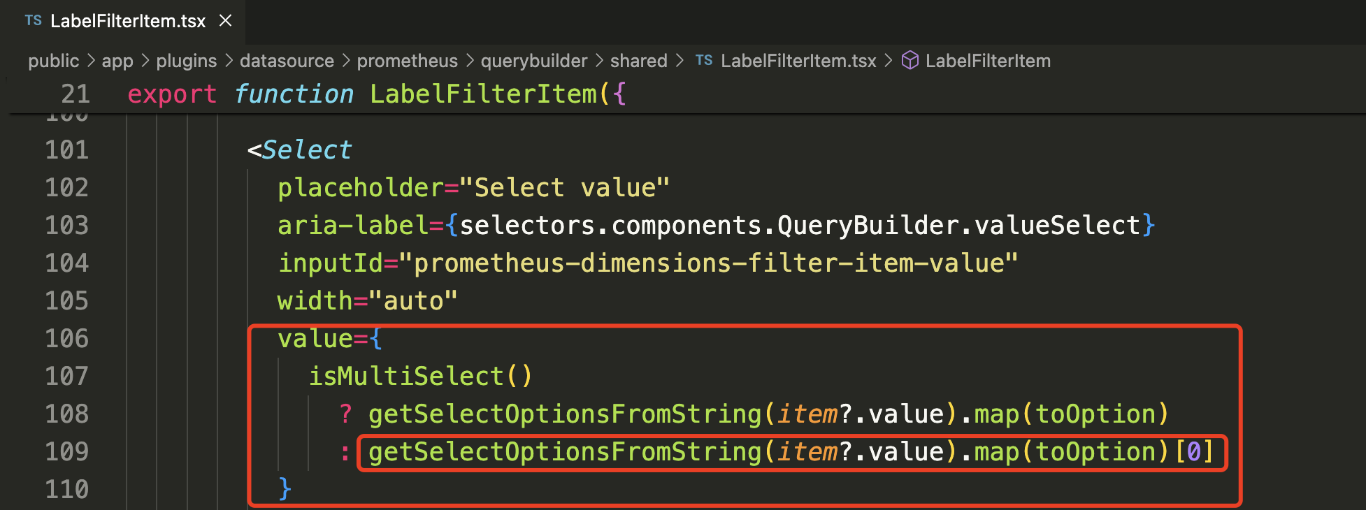 Raw query is not updated when label op change in prometheus Builder