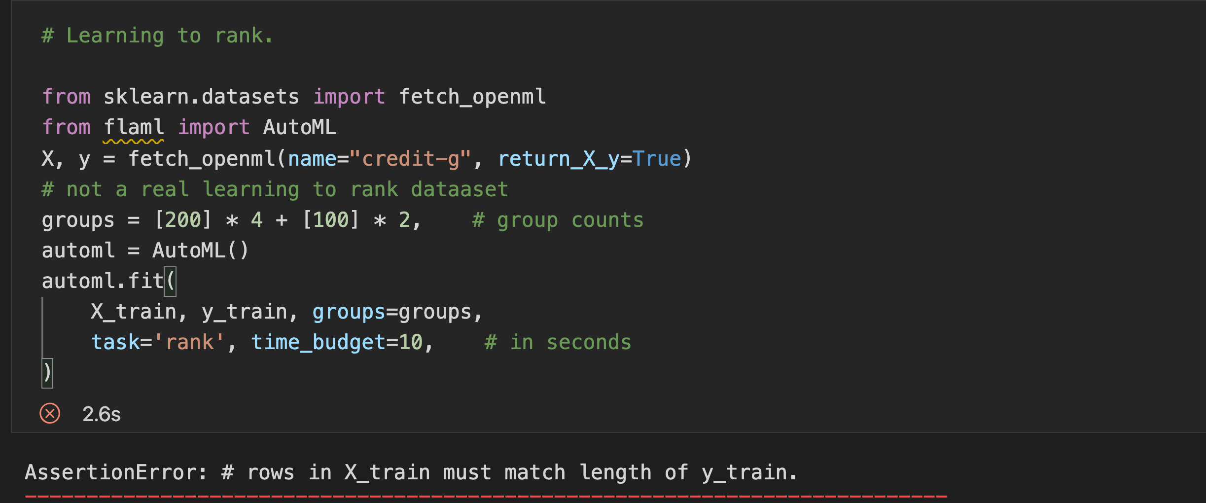 Examples: Learning to rank - AssertionError · Issue #200 · microsoft ...