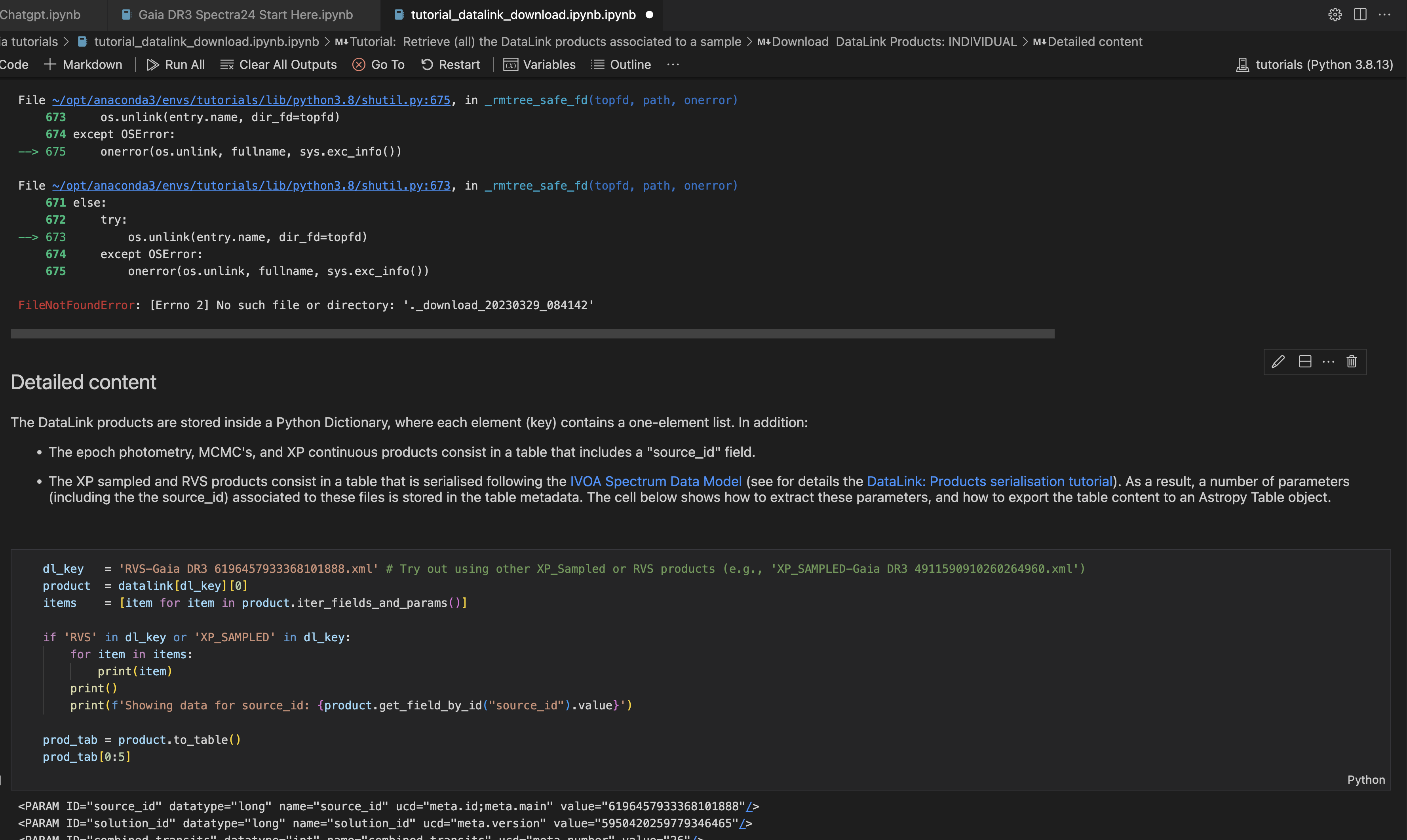 M1 iMac - Gaia.load_data ValueError: 1:0: not well-formed (invalid ...