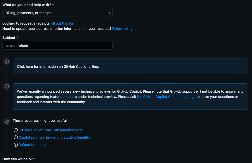 Refund for copilot · community · Discussion #45645 · GitHub