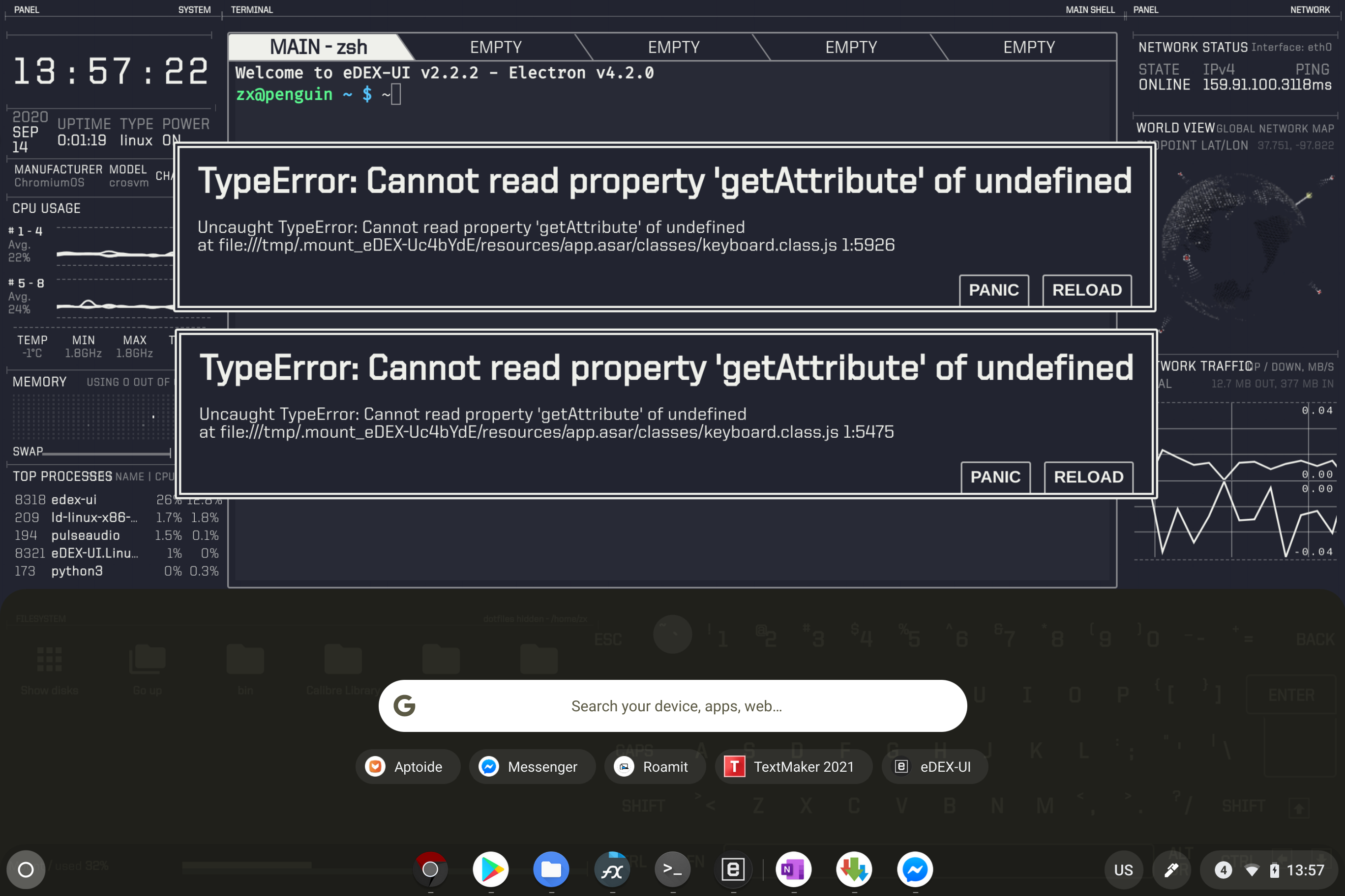 Onscreen keyboard arrow keys result typeError. · Issue #765 ...