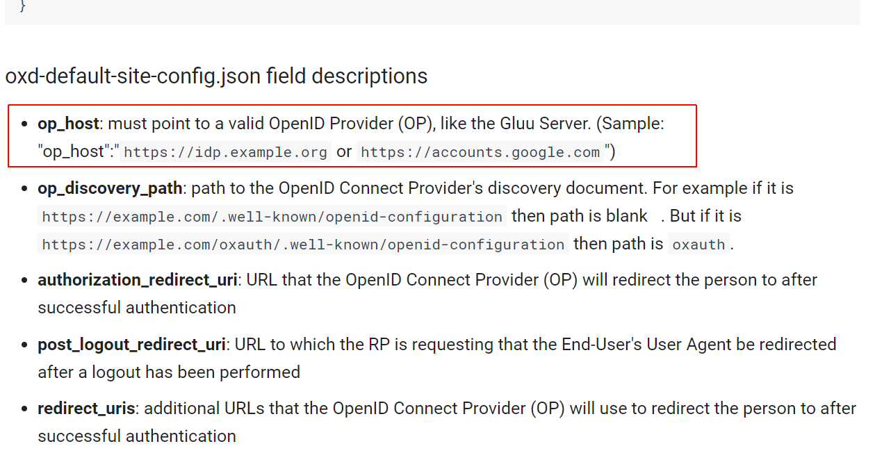change op_host config param to "op_discovery_uri" · Issue #158 ·  GluuFederation/oxd · GitHub