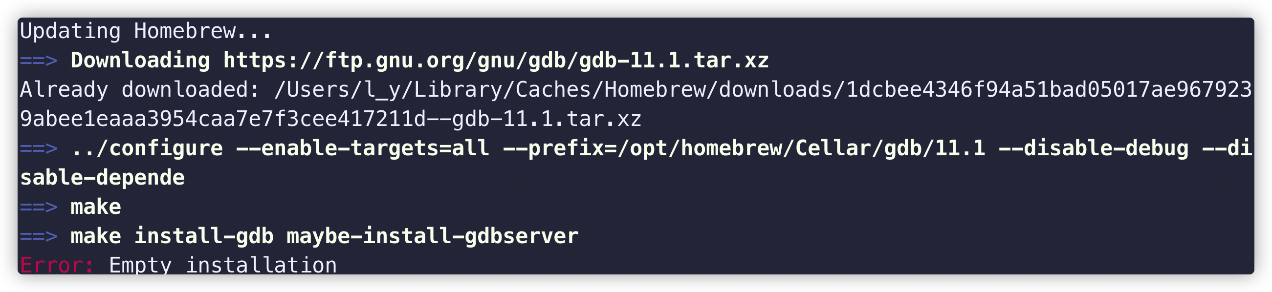 brew install --build-from-source gdb Error, pease help me · Issue #596 ...