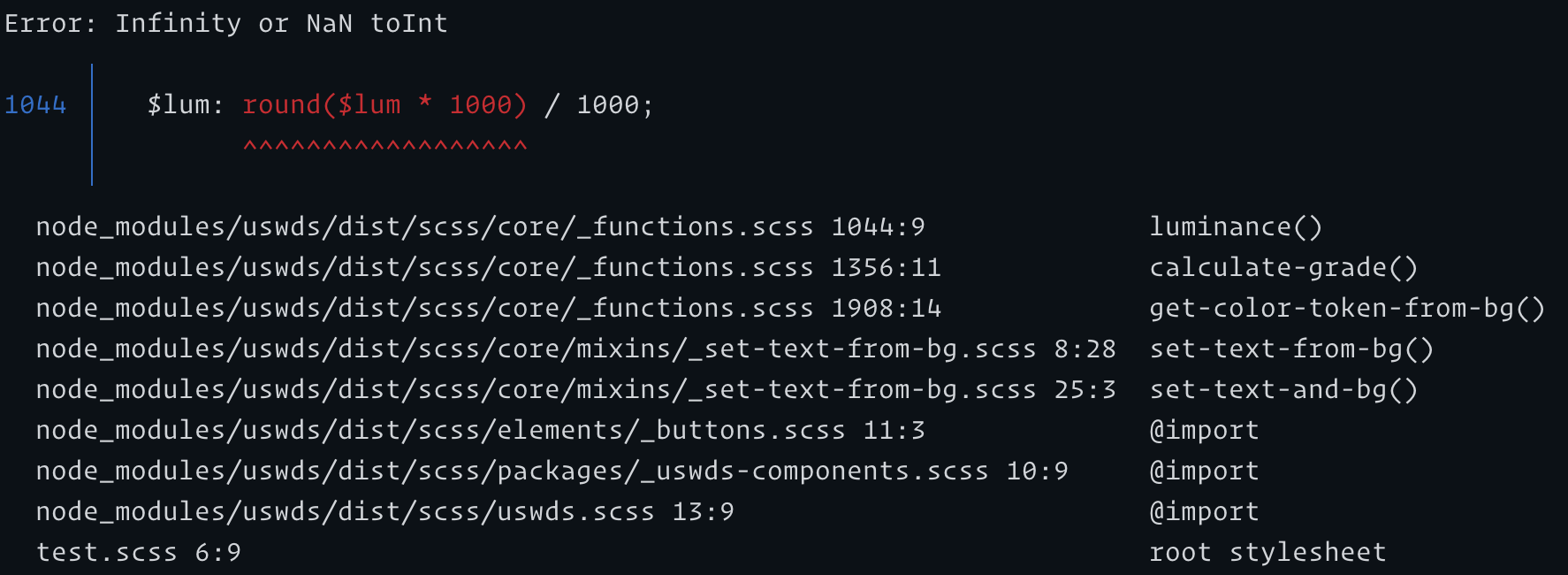 Infinity or NaN toInt error due to custom pow() function