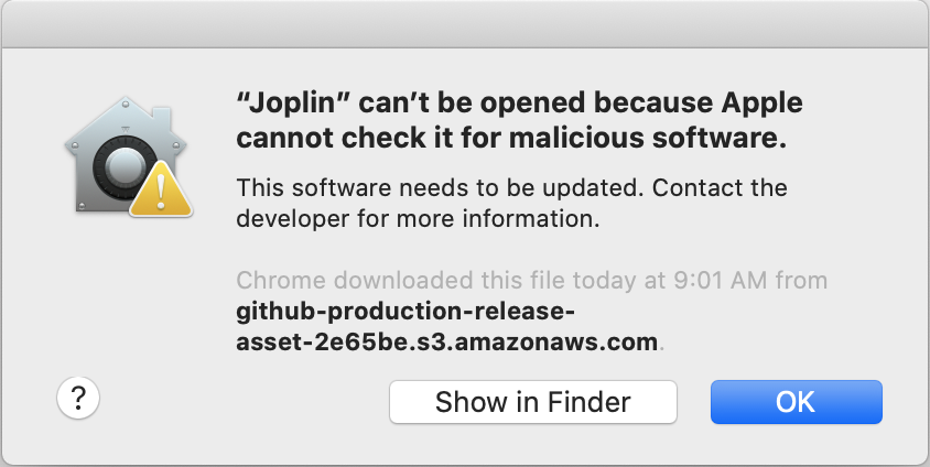 MacOS: App blocked from opening after installation · Issue #3042 ...