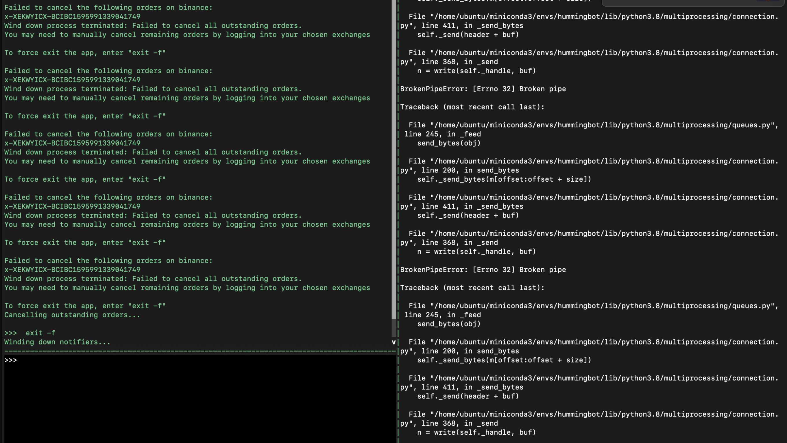 [BUG] Broken pipe error on script · Issue #2123 · hummingbot/hummingbot ...