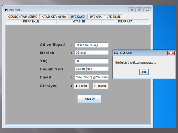 Github Mehmetaydintr Kutuphane Otomasyonu
