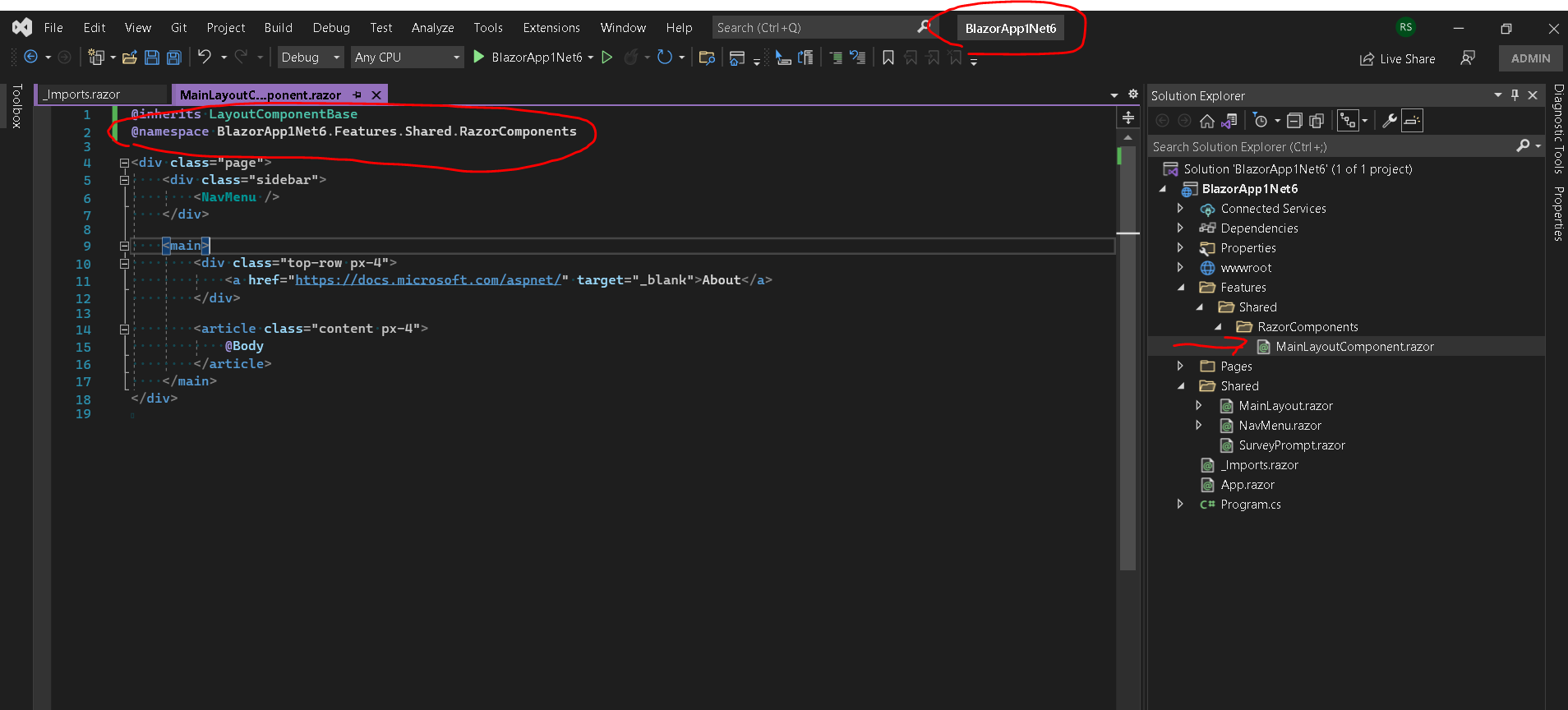 .Net 6.0.1 Blazor Wasm - Cannot move or rename MainLayout.razor · Issue ...