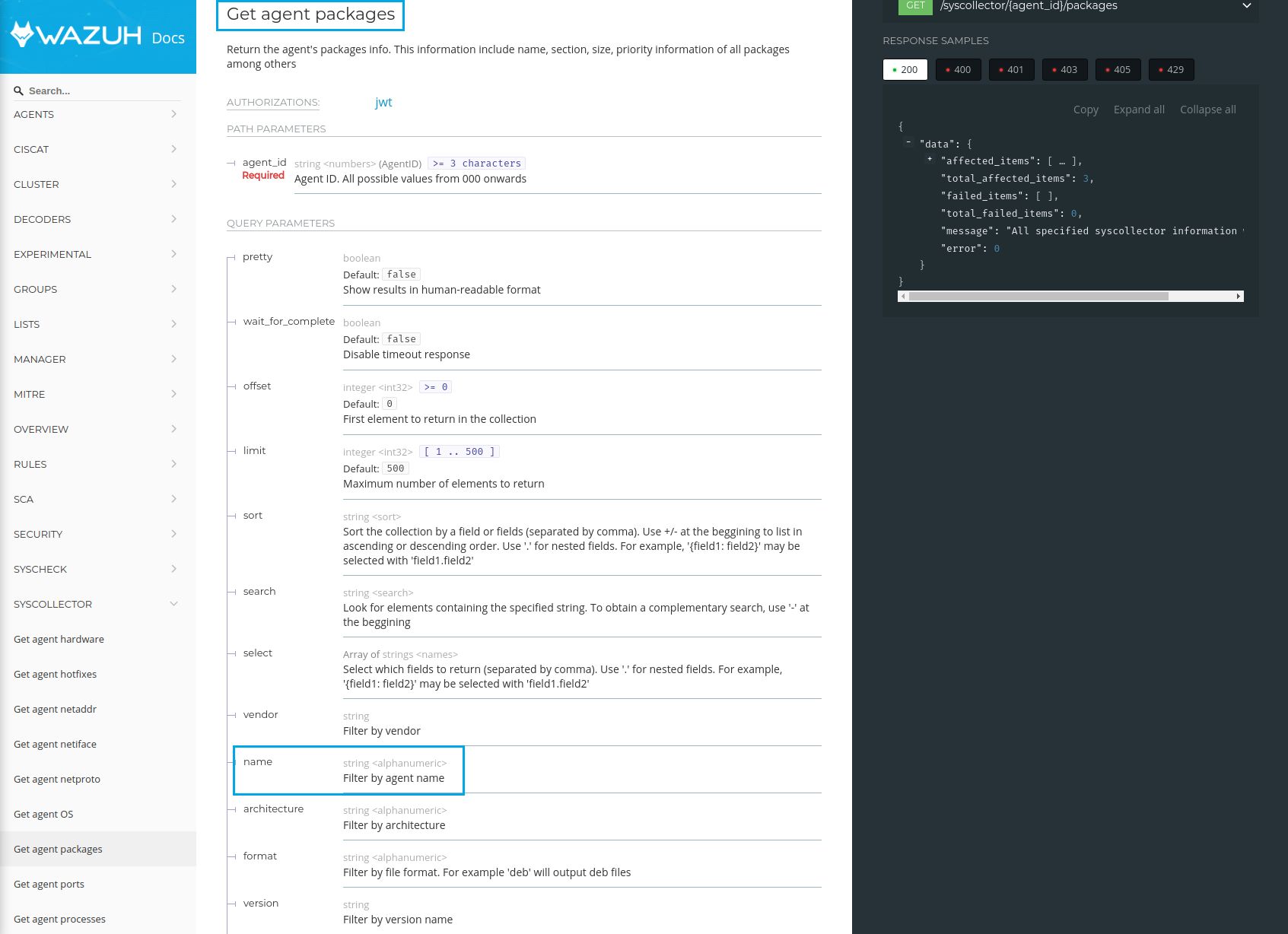 Review API spec parameters · Issue #7250 · wazuh/wazuh · GitHub