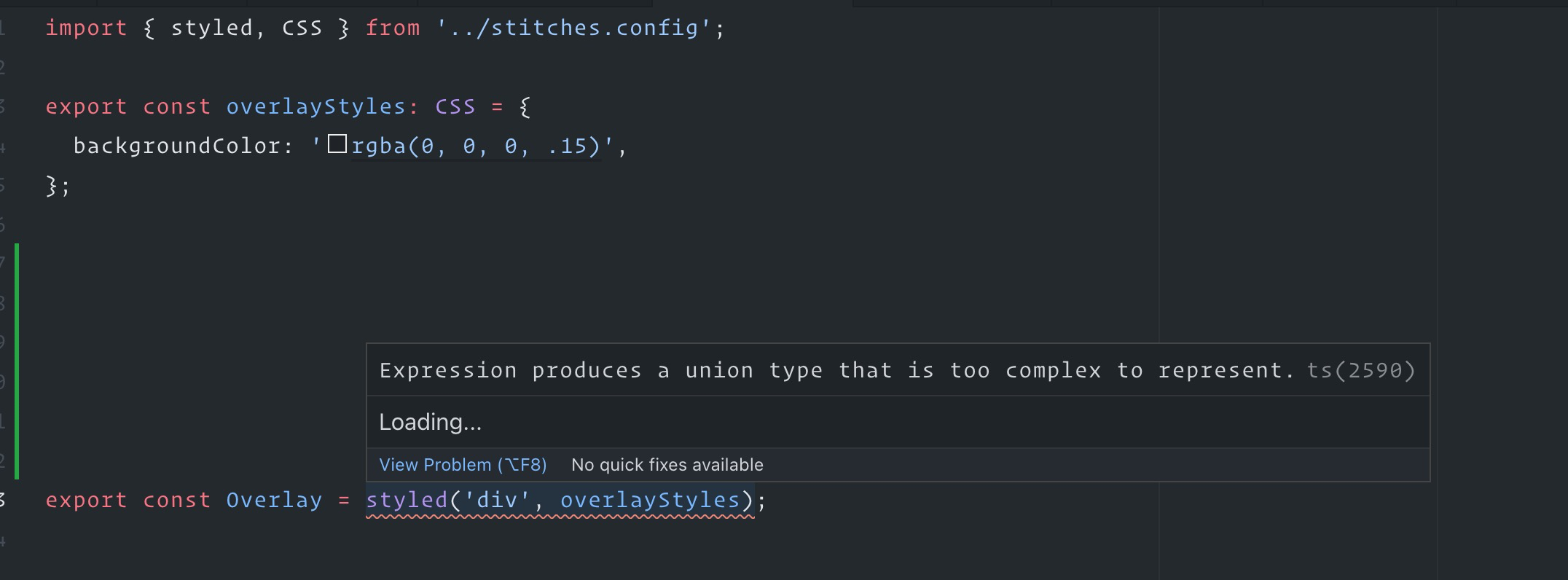 TS:1.0 - Expression produces a union type that is too complex to ...