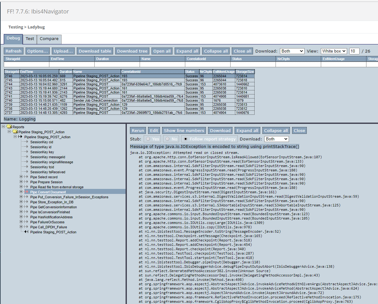Amazon S3 sender throws IOException Attempted read on closed stream when action=read but does