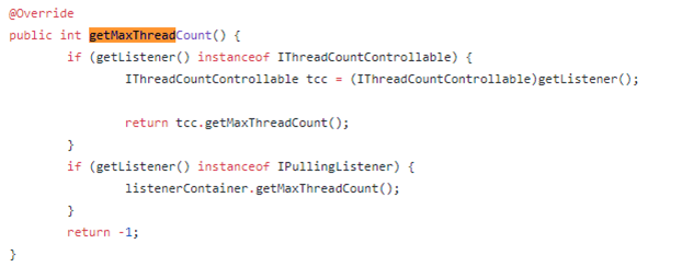 JdbcQueryListener shows -1 max threads due missing return statement ...