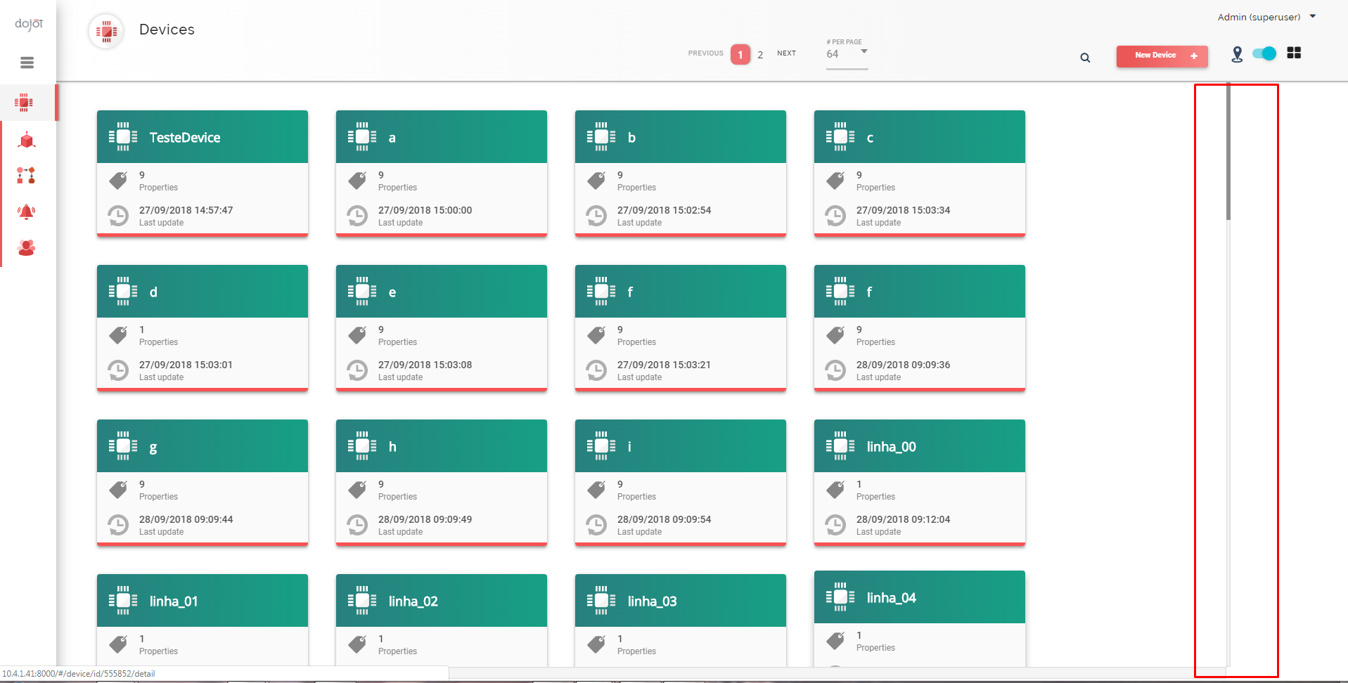 [GUI] Devices list: scroll bar is moved · Issue #695 · dojot/dojot · GitHub