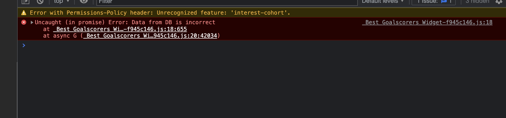 Best Goal Scorers - Console errors · Issue #292 · Betarena/scores · GitHub