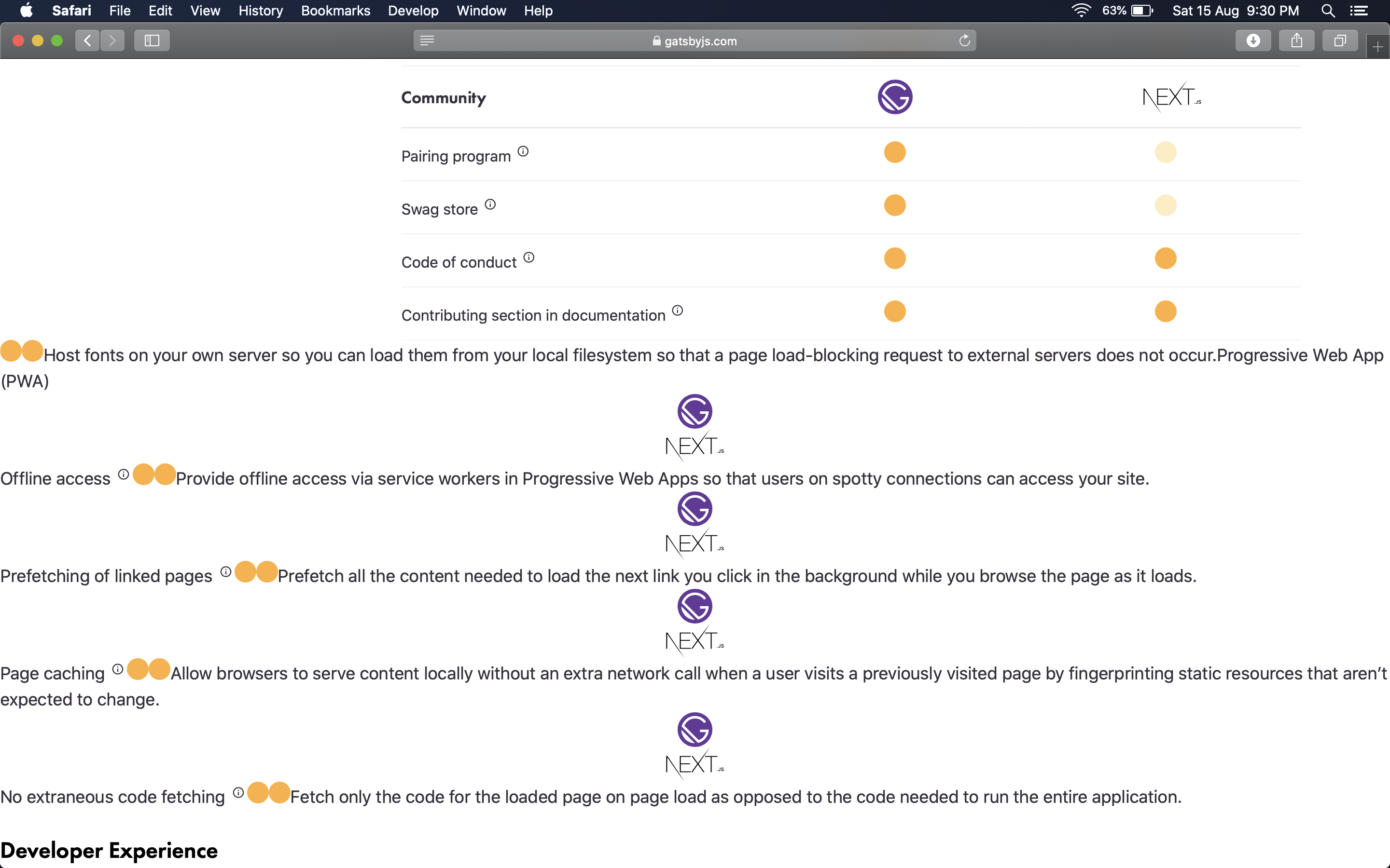 Comparison page looks broken (/features/jamstack/gatsbyvsnextjs) · Issue 26475 · gatsbyjs