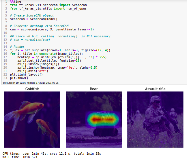 ScoreCAM is broken · Issue 75 · keisen/tfkerasvis · GitHub