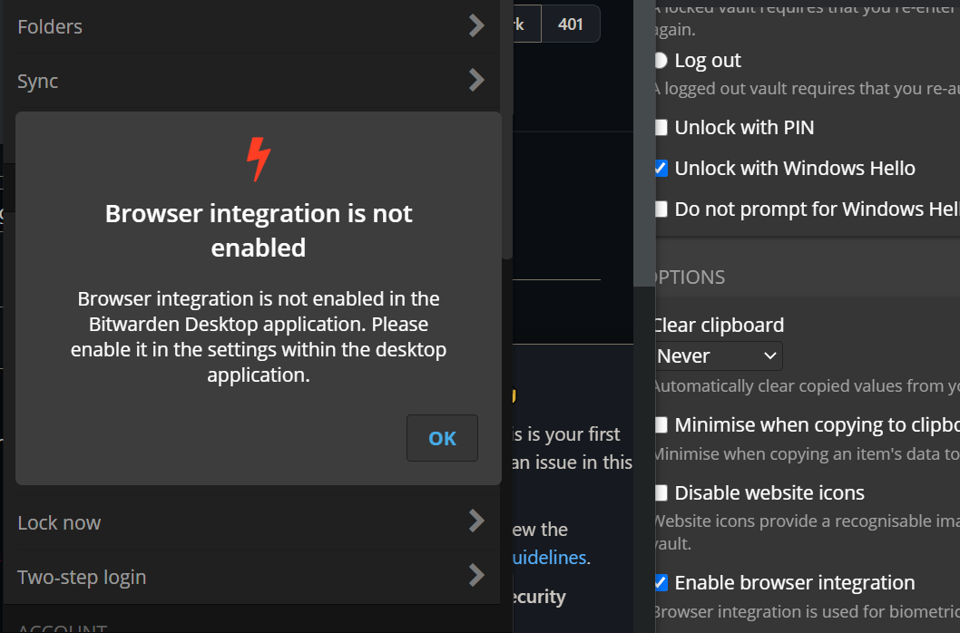 Unlock with Biometrics not working on Windows 10 21H1 · Issue 1946