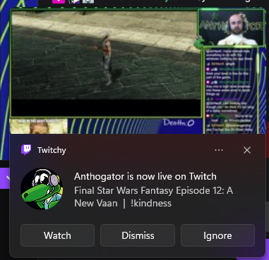 Example of notification