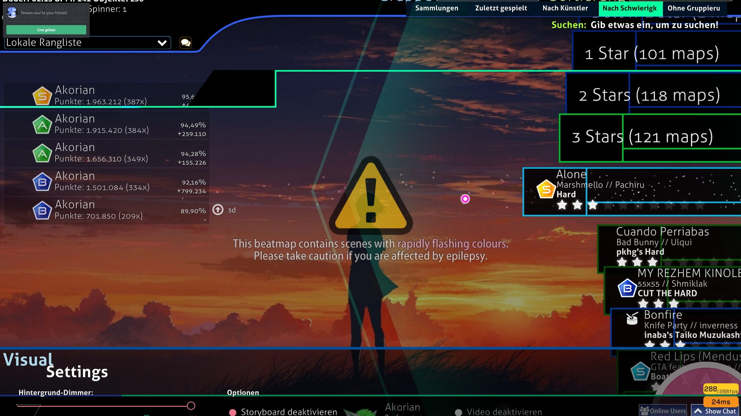 If skin used, selection-options fades down when beatmap started · Issue ...