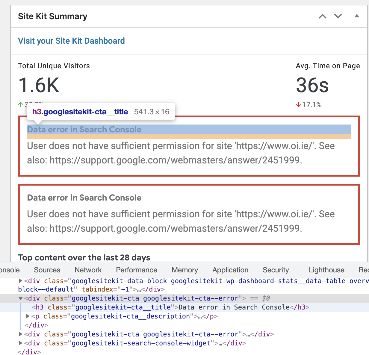 WP Dashboard widget CTAs take up too much space · Issue #1147 · google ...